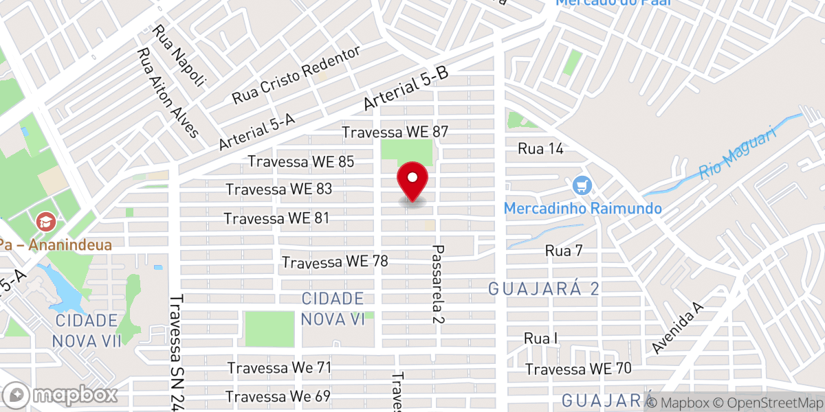 Map showing location of Igreja Batista Missionária da Paz