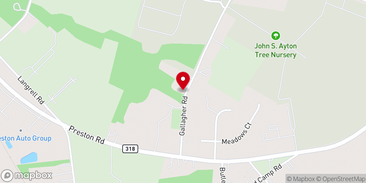 Map showing location of Johns Church