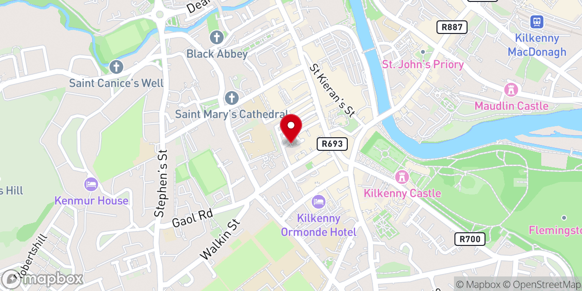 Map showing location of Kilkenny Methodist Church