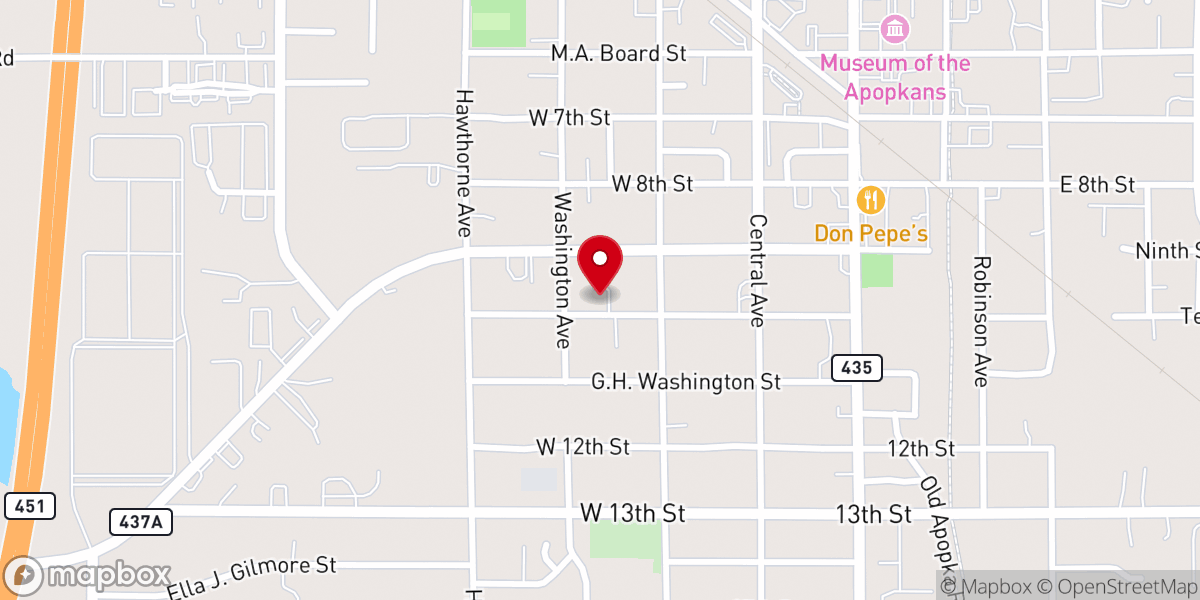 Map showing location of 10th Street Church of Christ