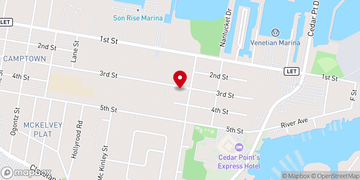 Map showing location of Porter's Memorial CME Church