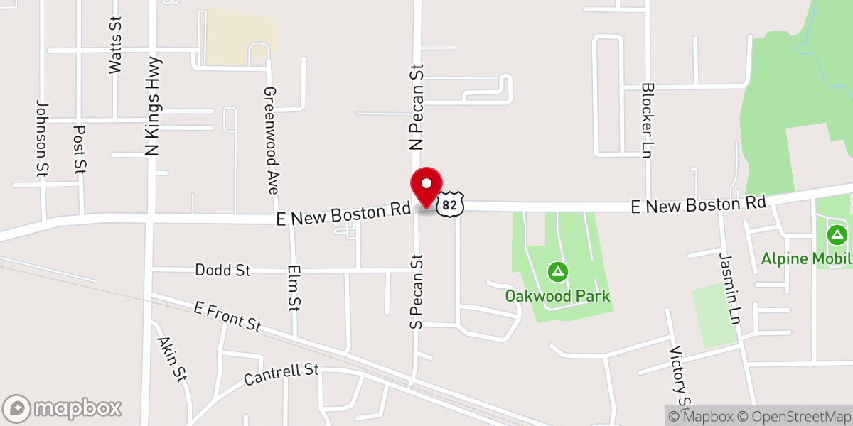 Map showing location of First Baptist Church Nash