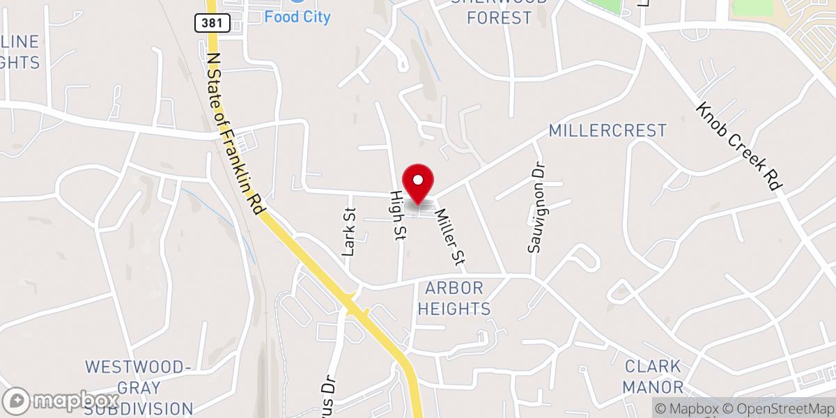 Map showing location of Skyline Heights Baptist Church