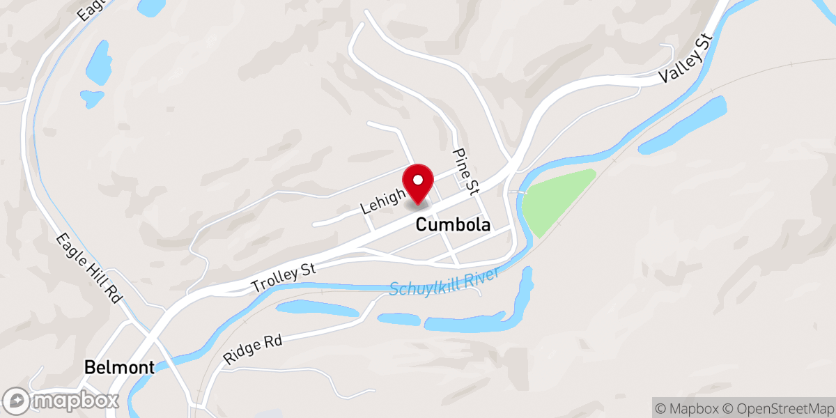 Map showing location of Cumbola United Methodist Church