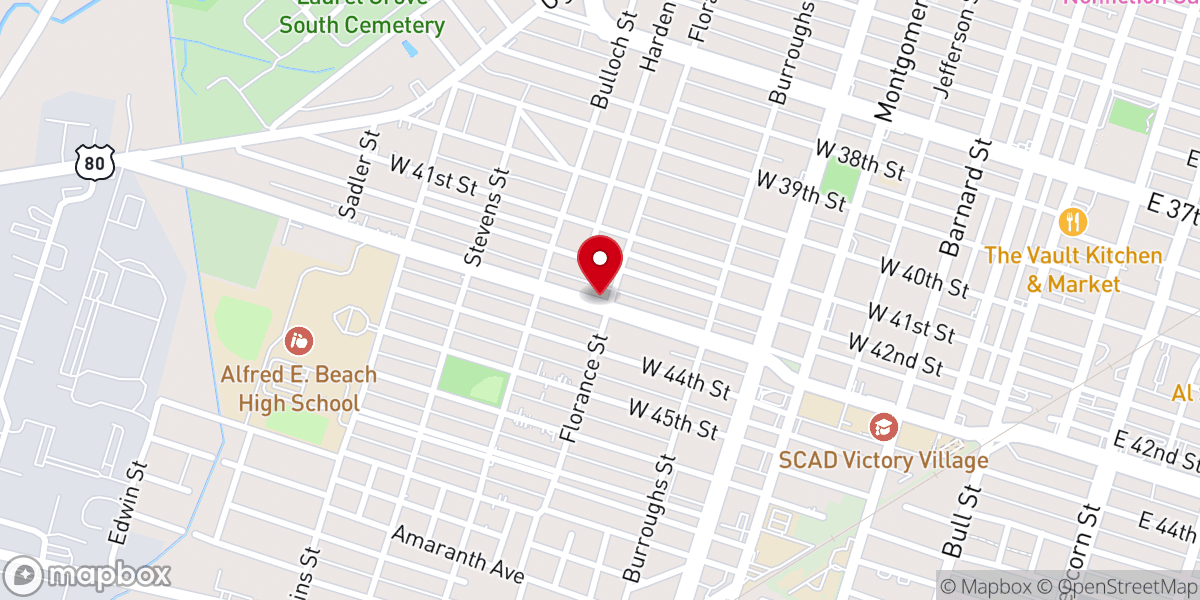 Map showing location of Prayer Temple Church of God in Christ