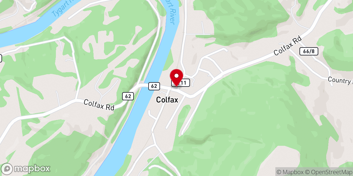 Map showing location of Colfax Community Center