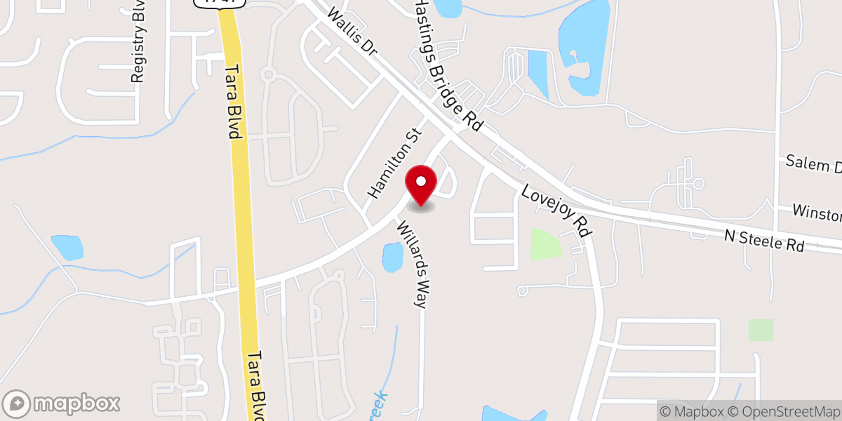 Map showing location of First Baptist Church Lovejoy