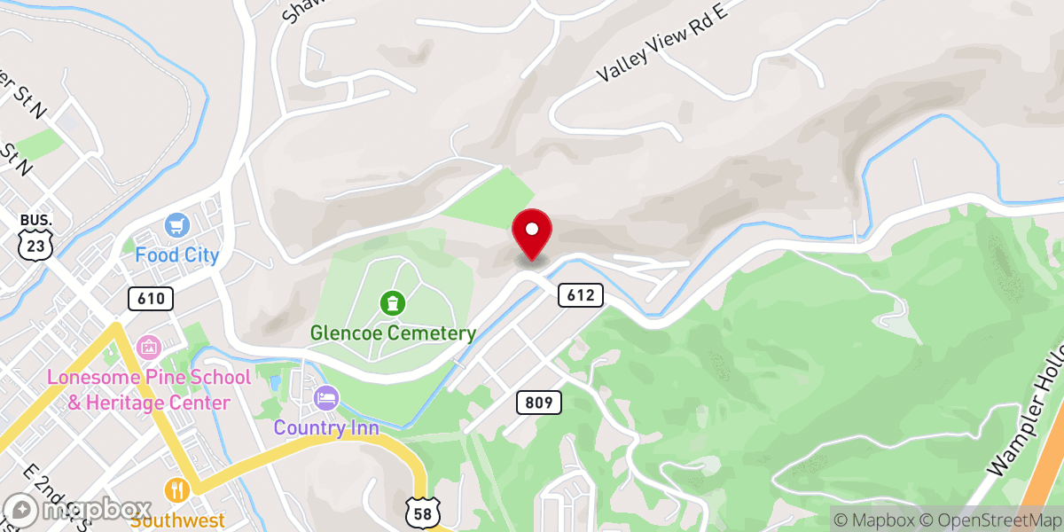 Map showing location of Beech Grove Church