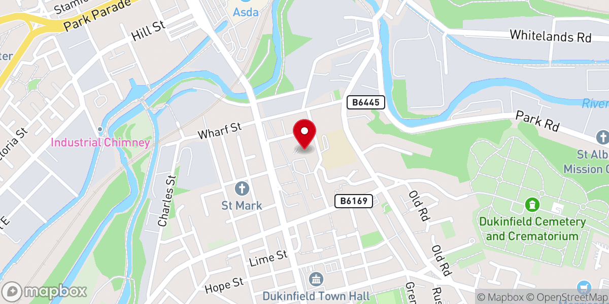 Map showing location of Dukinfield Methodist Church