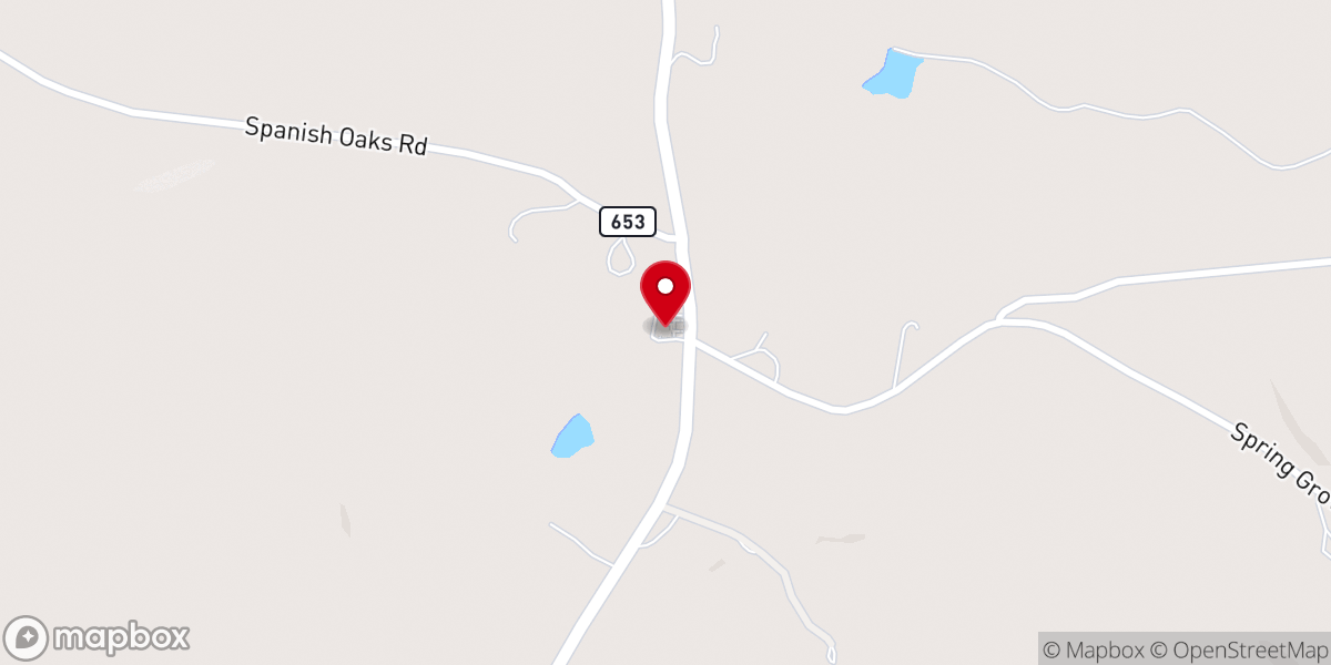 Map showing location of Hebron Baptist Church