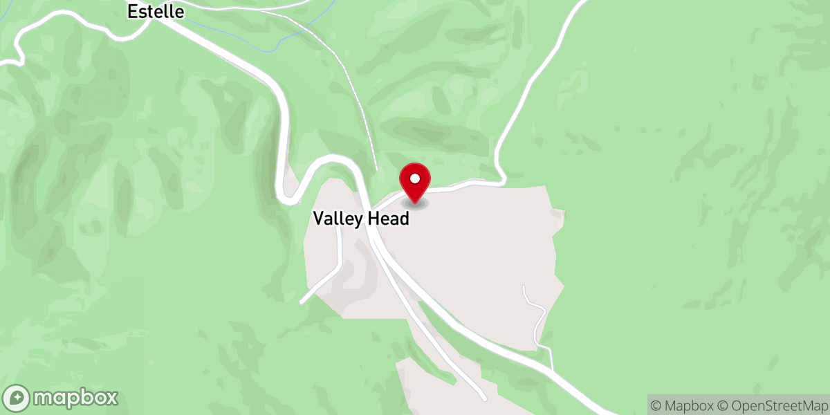 Map showing location of Valley Head Church