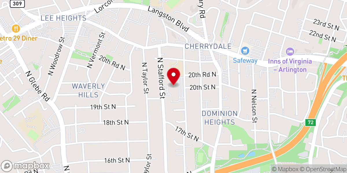 Map showing location of St. Agnes Catholic Church