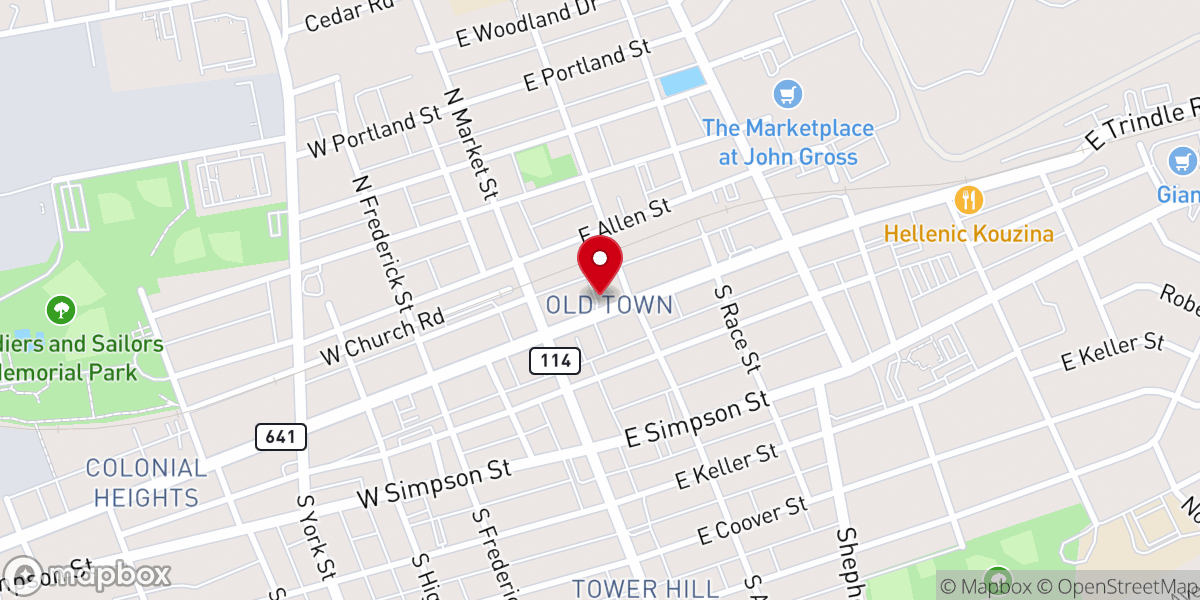 Map showing location of Union Church