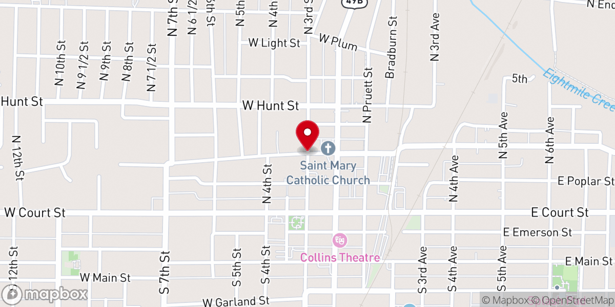 Map showing location of St Mary's Lunch Room