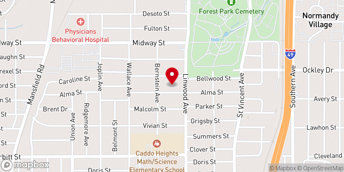 Map showing location of Central Missionary Baptist Church