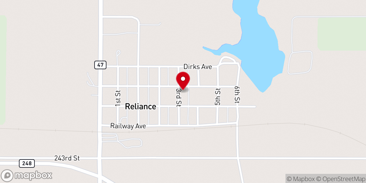Map showing location of St Mary's Catholic Church - Reliance