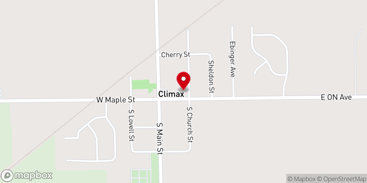 Map showing location of Climax United Methodist Church
