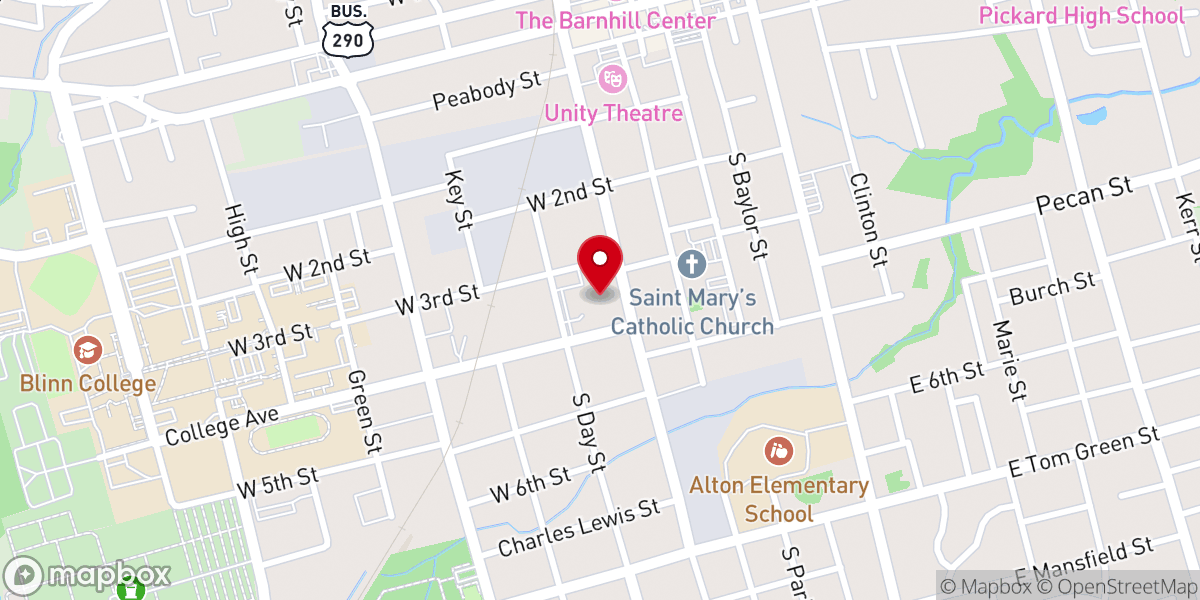 Map showing location of St. Paul's Evangelical Lutheran Church