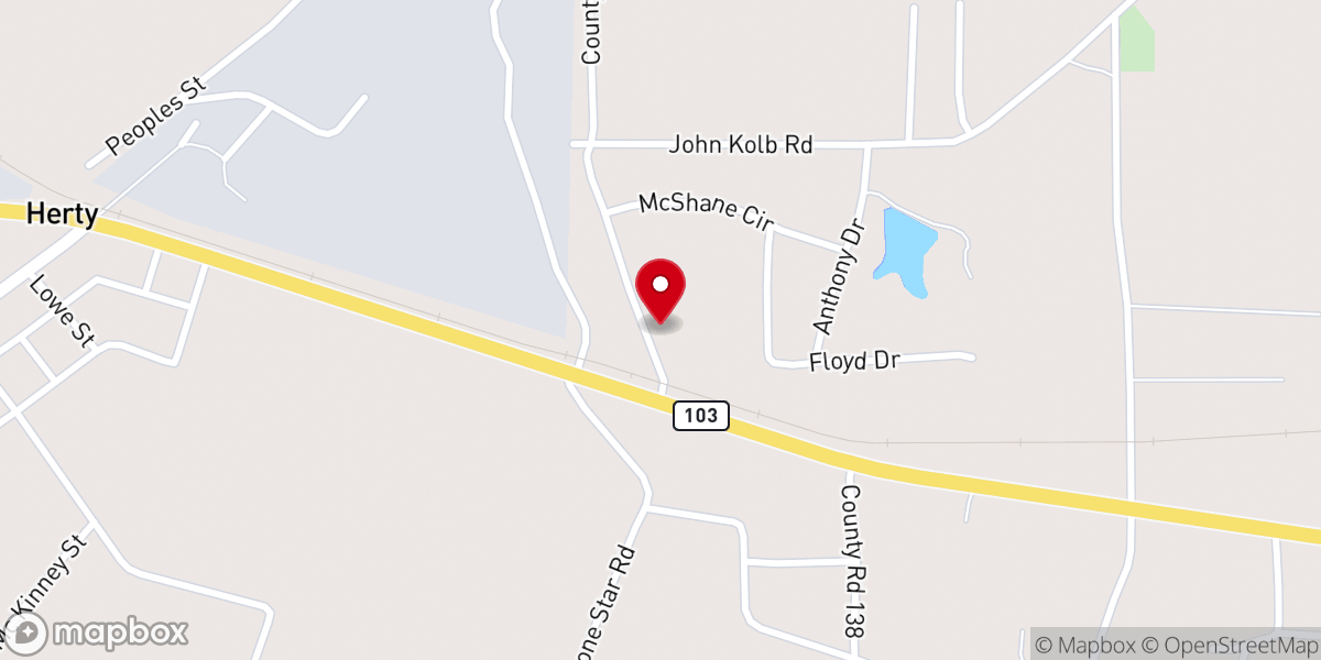 Map showing location of Herty Church
