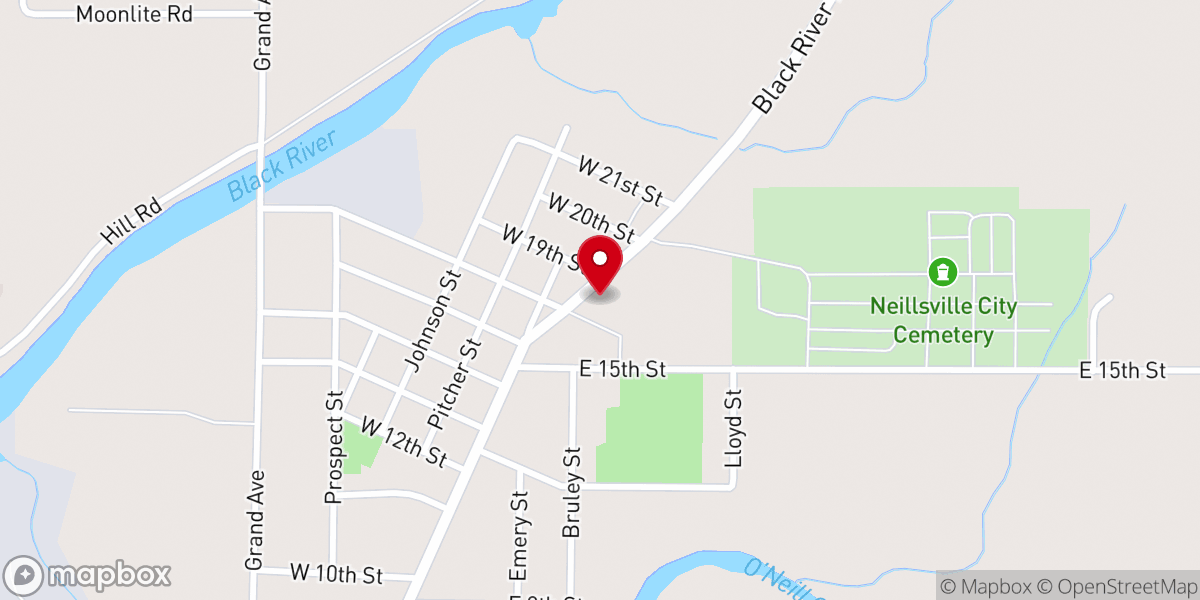 Map showing location of St. Mary's Catholic Church