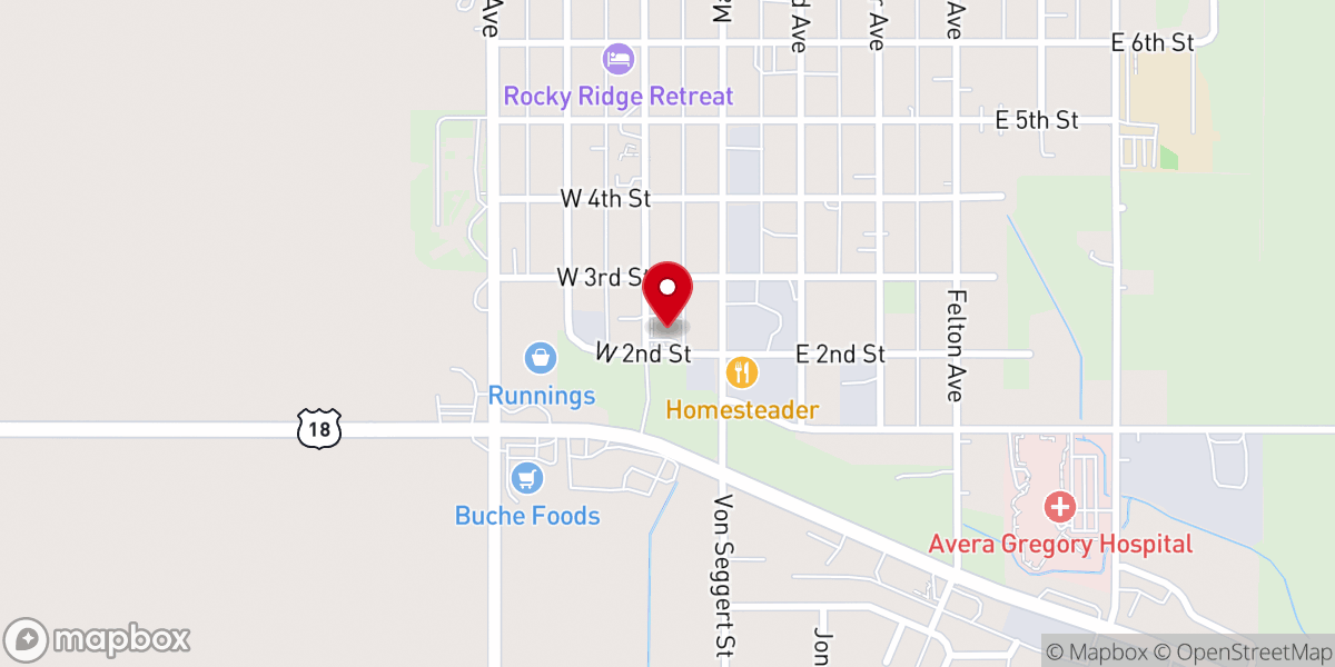 Map showing location of St John's Lutheran Church