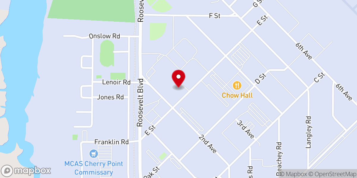 Map showing location of Cherry Point Base Chapel