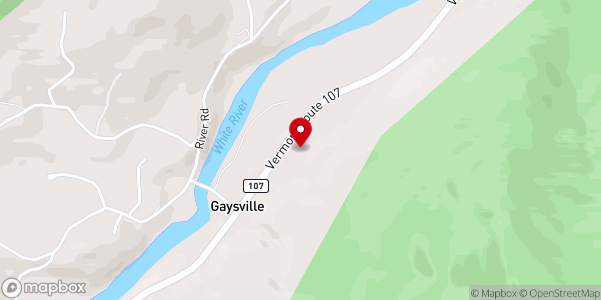 Map showing location of Gaysville Community Church