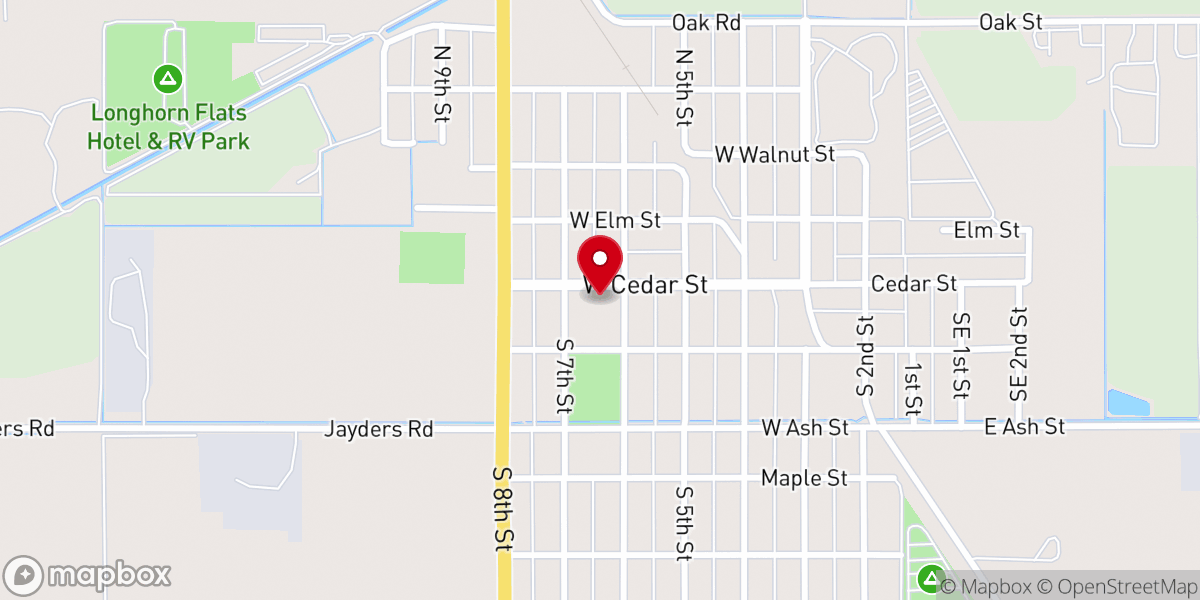 Map showing location of Loving Baptist Church