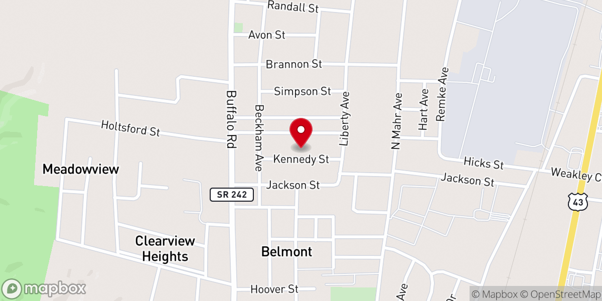 Map showing location of Meadow View Baptist Church