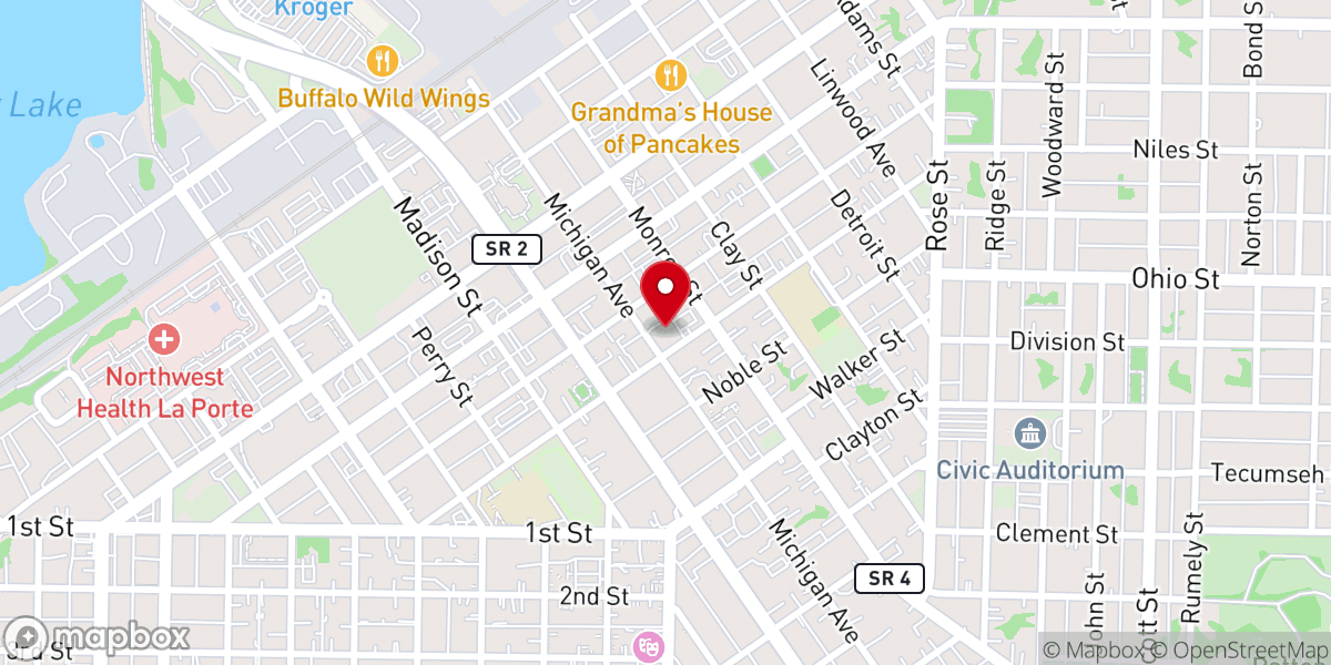 Map showing location of Trinity Lutheran Church