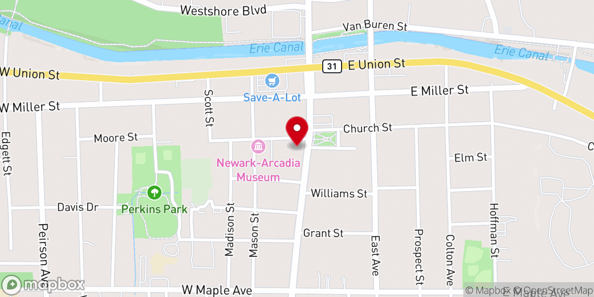 Map showing location of Newark First United Methodist