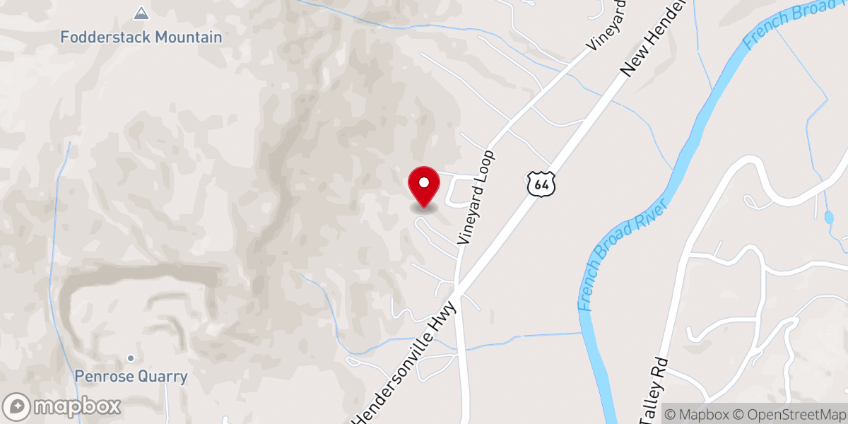 Map showing location of Foggy Bottom Cabins