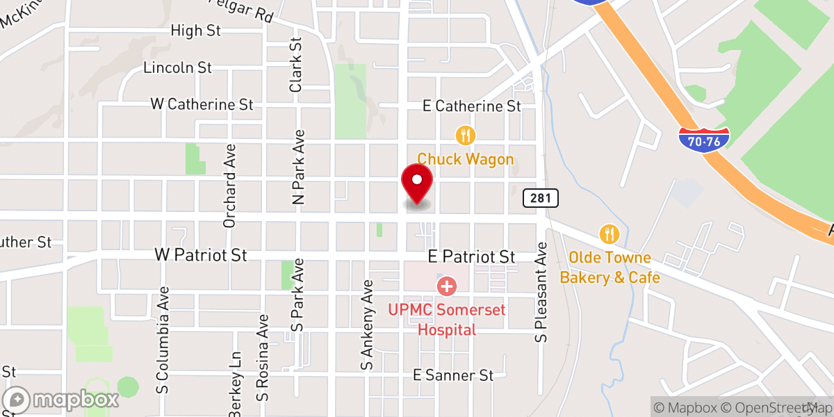 Map showing location of Somerset, Inc. Main Street Program