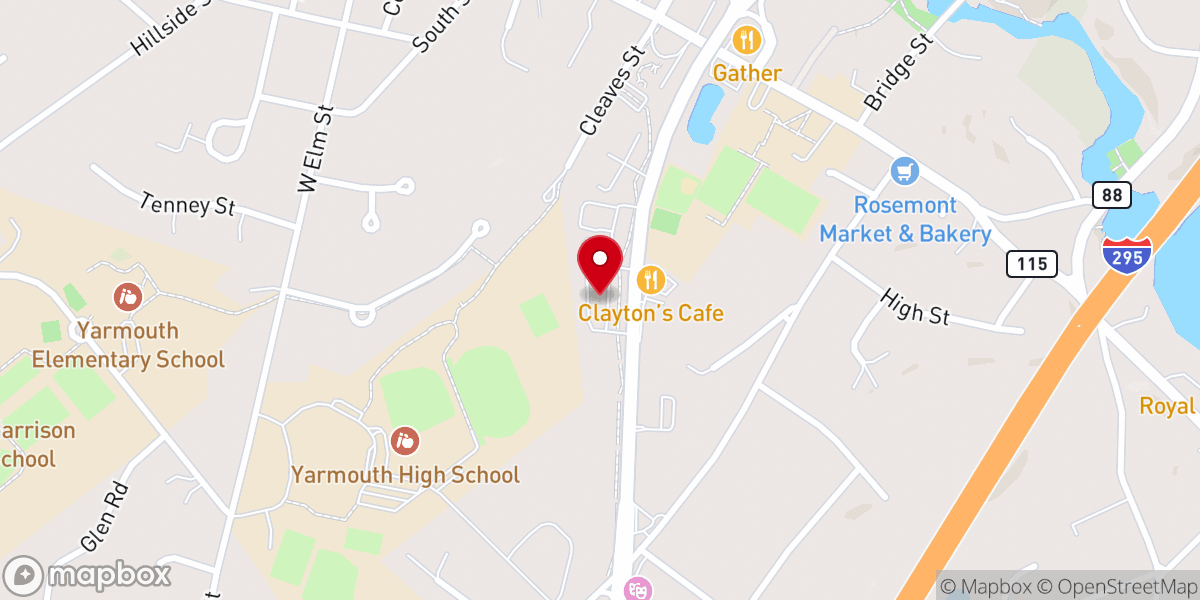 Map showing location of Royal River Baptist Church
