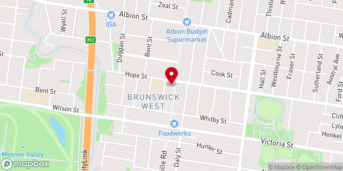 Map showing location of St Joseph's Catholic Scolastico to North Melbourne