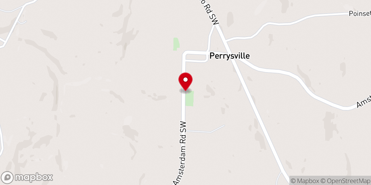 Map showing location of Perrysville United Brethren Church