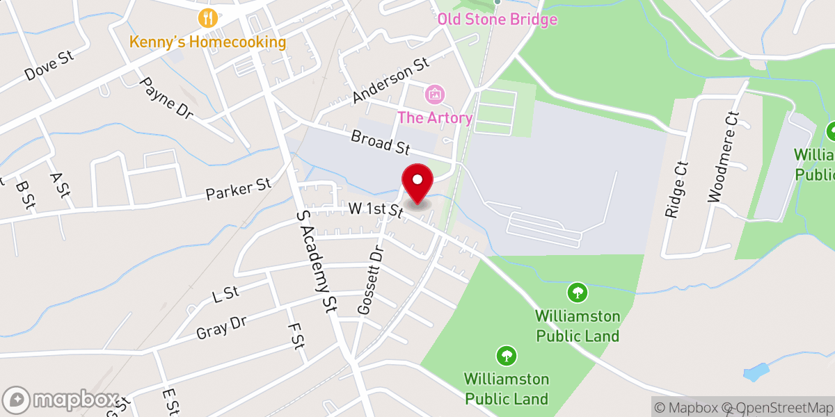 Map showing location of Williamston Church of God