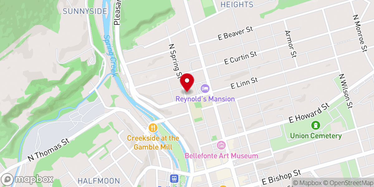 Map showing location of St John's United Church-Christ
