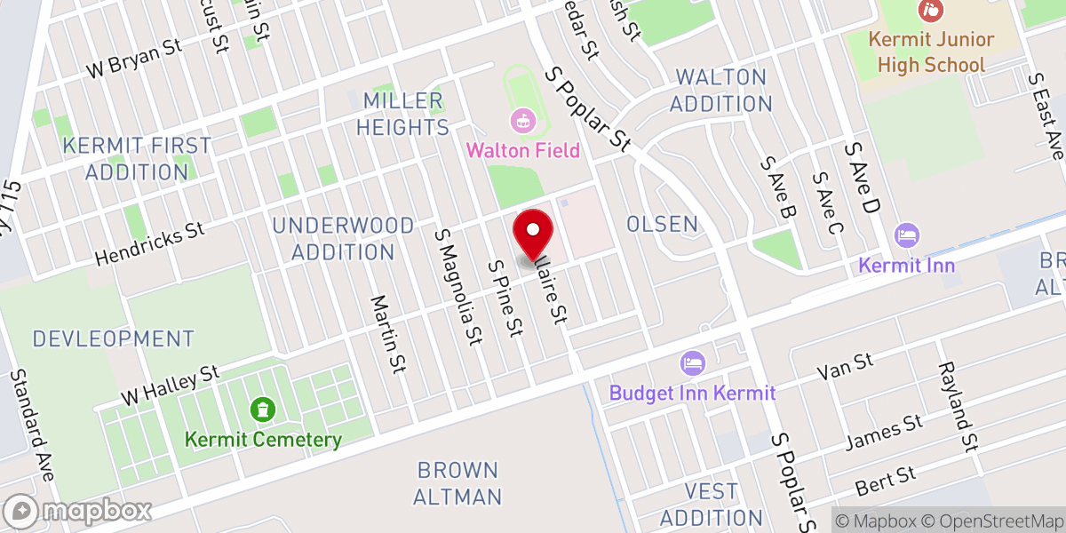 Map showing location of Saint Thomas Catholic Church