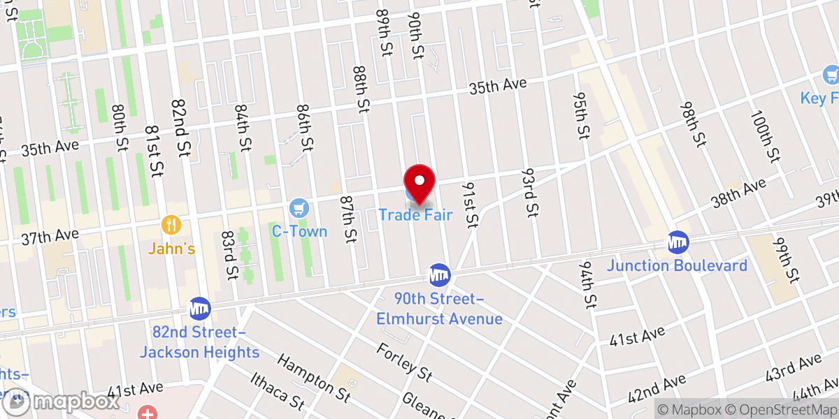 Map showing location of Bible Baptist Church of Jackson Heights