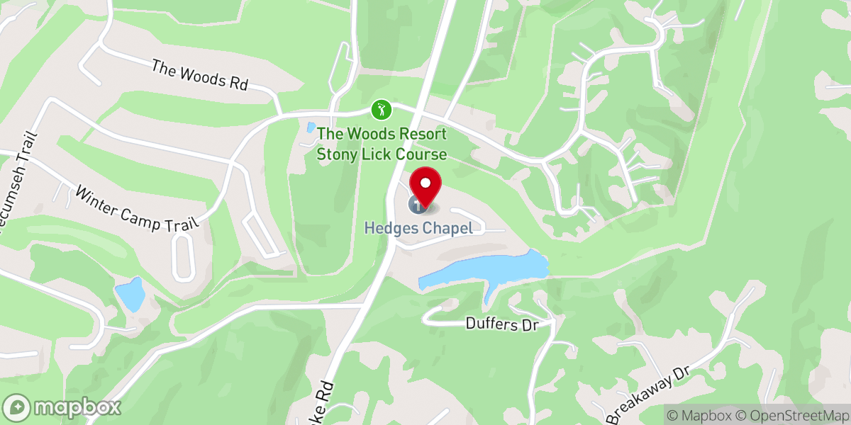 Map showing location of Hedges Chapel