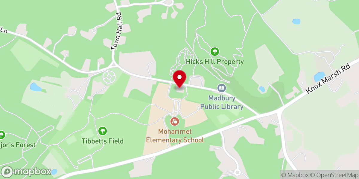 Map showing location of Madbury United Church of Christ