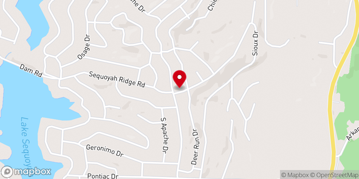 Map showing location of Cherokee Village United Methodist