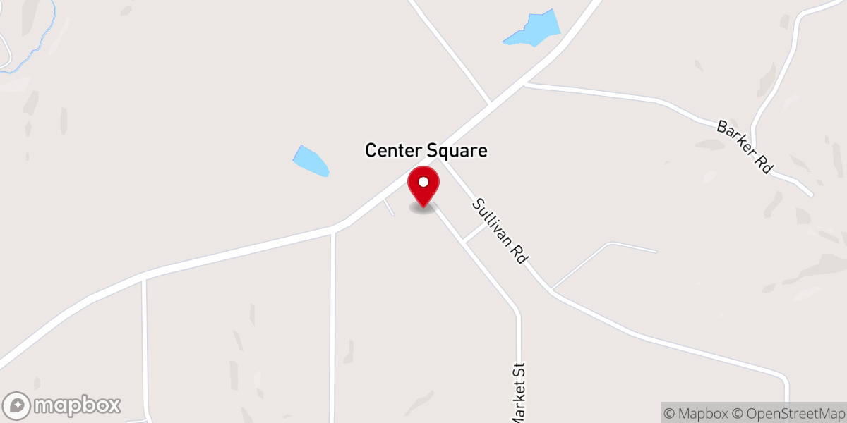 Map showing location of Center Square Church of Christ