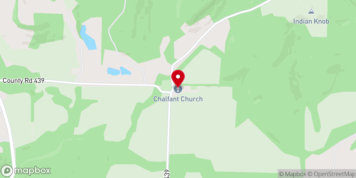 Map showing location of Chalfant Church
