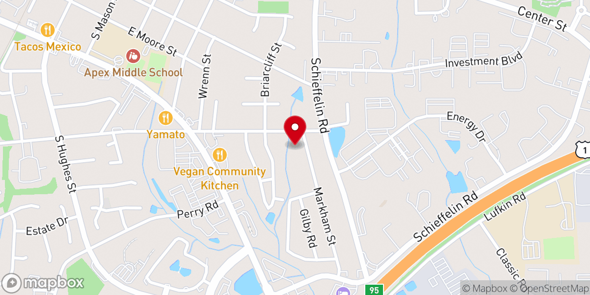 Map showing location of North Carolina Tamil Christian Fell Owship