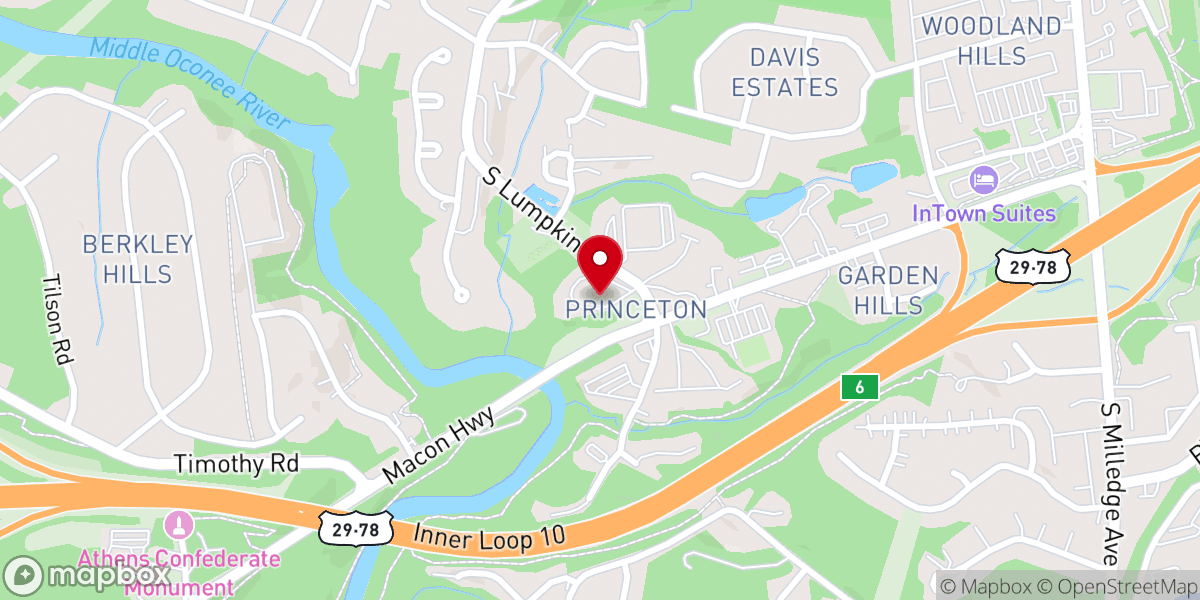 Map showing location of Princeton United Methodist Church