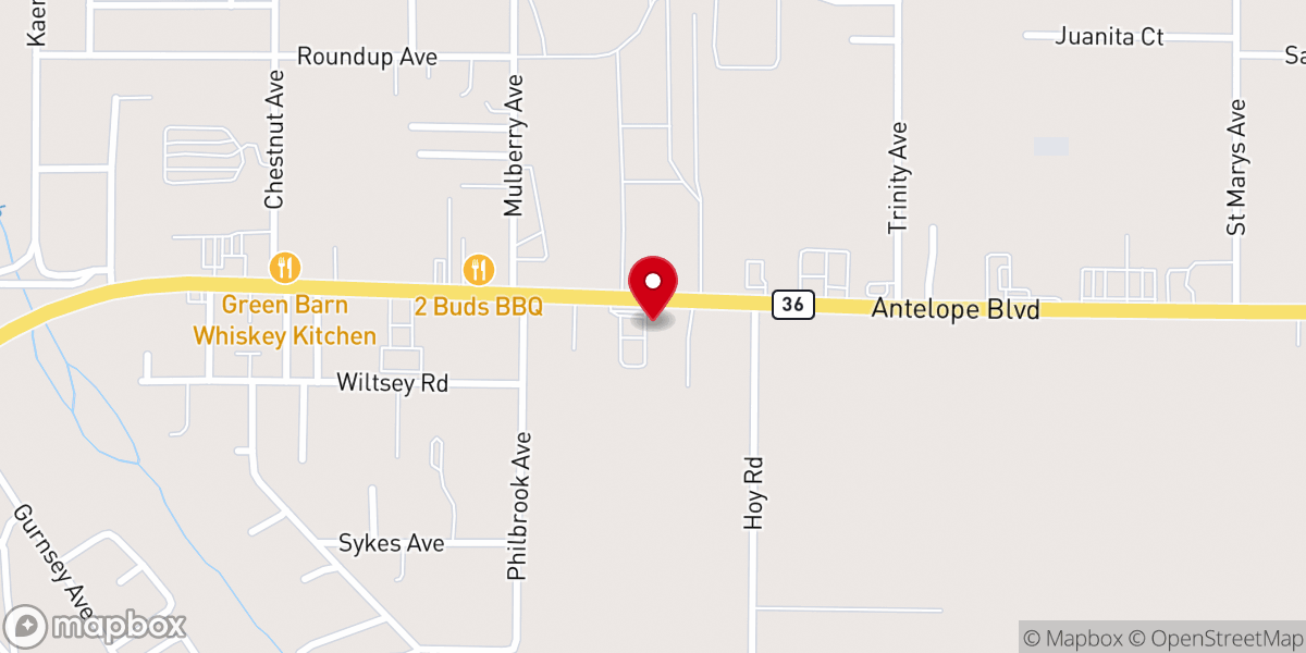 Map showing location of Country Bible Fellowship - Red Bluff