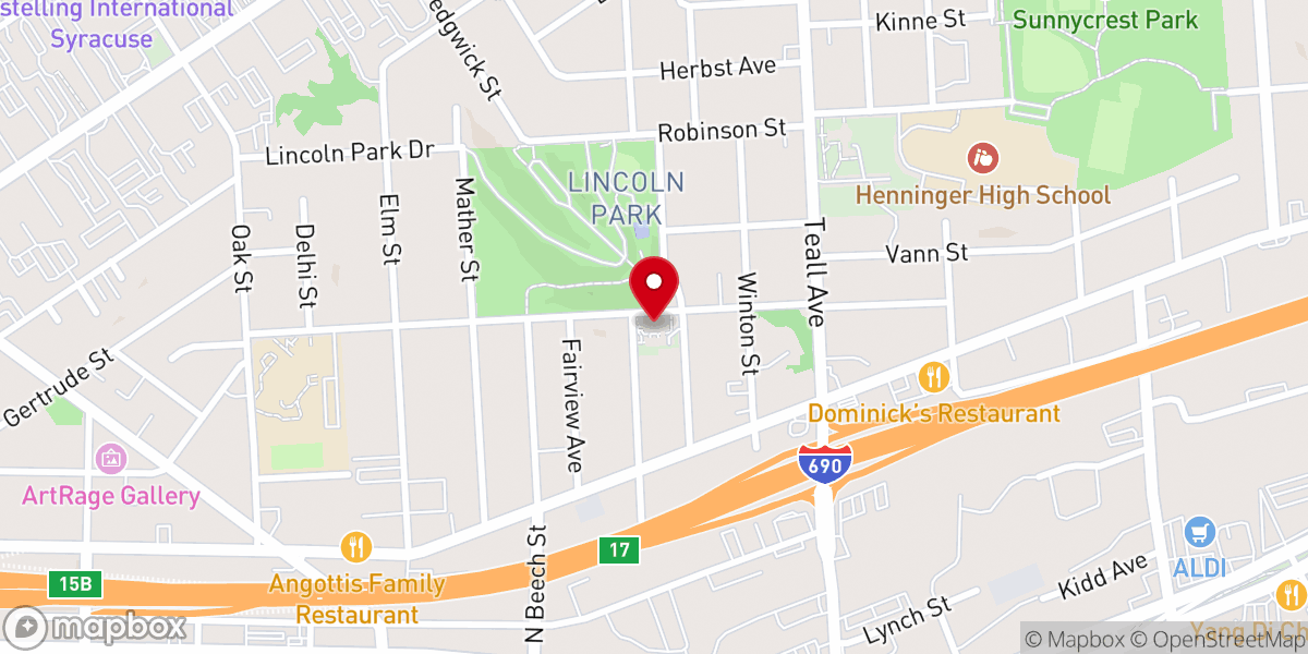 Map showing location of Blessed Sacrament Church