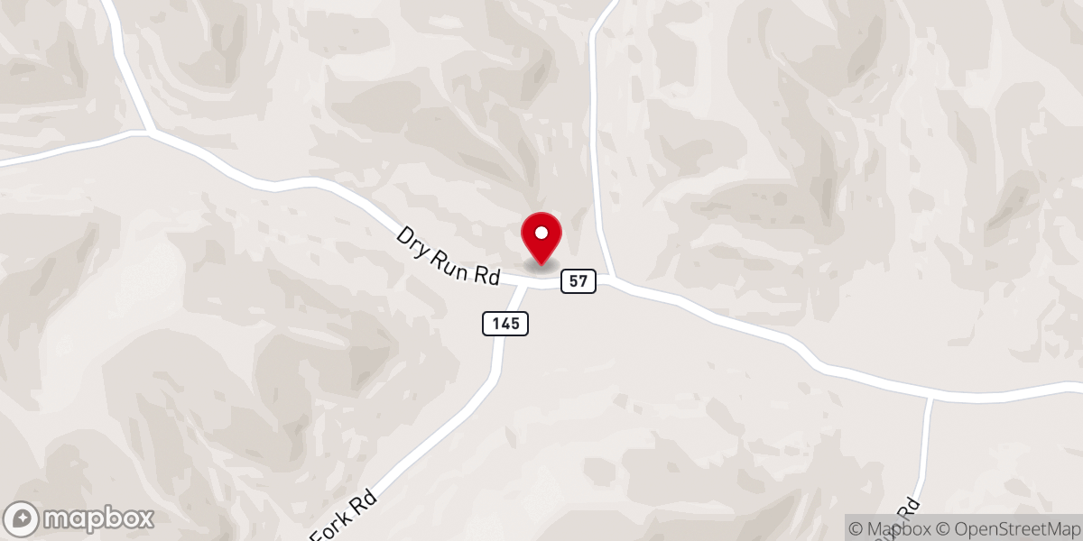 Map showing location of Dry Run Chapel
